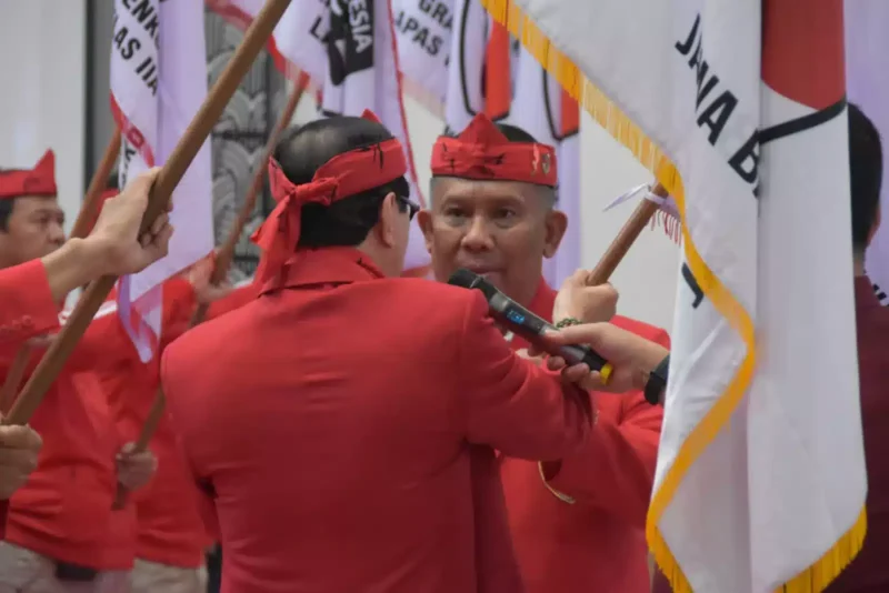 Keterangan foto : Ketua Umum Federasi Kempo Indonesia (FKI), Menkumham Yasonna H. Laoly sangat mendorong kemajuan Cabang Olahraga Kempo berkembang pesat di Indonesia, Sabtu (8/12/2023)