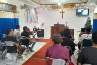 Keterangan foto : Lapas Cirebon ikuti Pelaksanaan ibadah Natal online bersama, (Kamis, 14/12/2023)