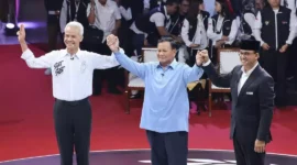 Keterangan foto : KPU RI Selasa (12/12) malam sudah menggelar debat pertama ke tiga Calon Presiden RI, Rabu (13/12/2023)