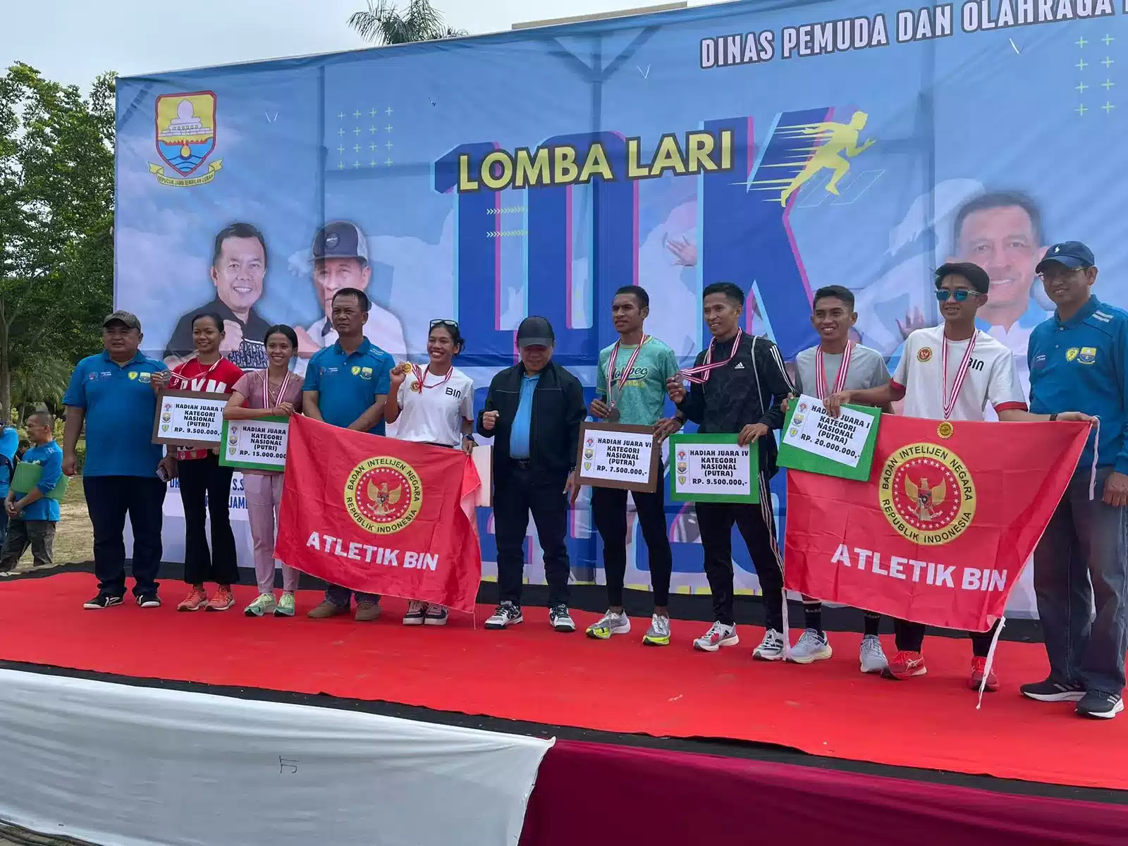 Odekta Dan Robi Atlit BIN Juara Lari Nasional di Jambi