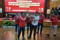 Keterangan foto : Ksatria Kempo Lapas Narkotika Kelas IIA Gunung Sindur Bersama Ksatria Kempo UPT Kemenkumham Jabar ikut berpartisipasi dalam kejuaraan Kempo Menkumham Cup, pada perhelatan ini Kanwil Kemenkumham Jabar meraih Juara Umum I, Sabtu (16/12).