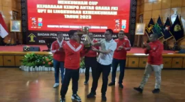 Keterangan foto : Ksatria Kempo Lapas Narkotika Kelas IIA Gunung Sindur Bersama Ksatria Kempo UPT Kemenkumham Jabar ikut berpartisipasi dalam kejuaraan Kempo Menkumham Cup, pada perhelatan ini Kanwil Kemenkumham Jabar meraih Juara Umum I, Sabtu (16/12).