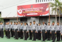 Keterangan foto : Kepala Lapas Cirebon Yan Rusmanto Pimpin Langsung Upacara Hari Bela Negara dan Persiapan Nataru 2023/2024, (Selasa, 19/12/2023)