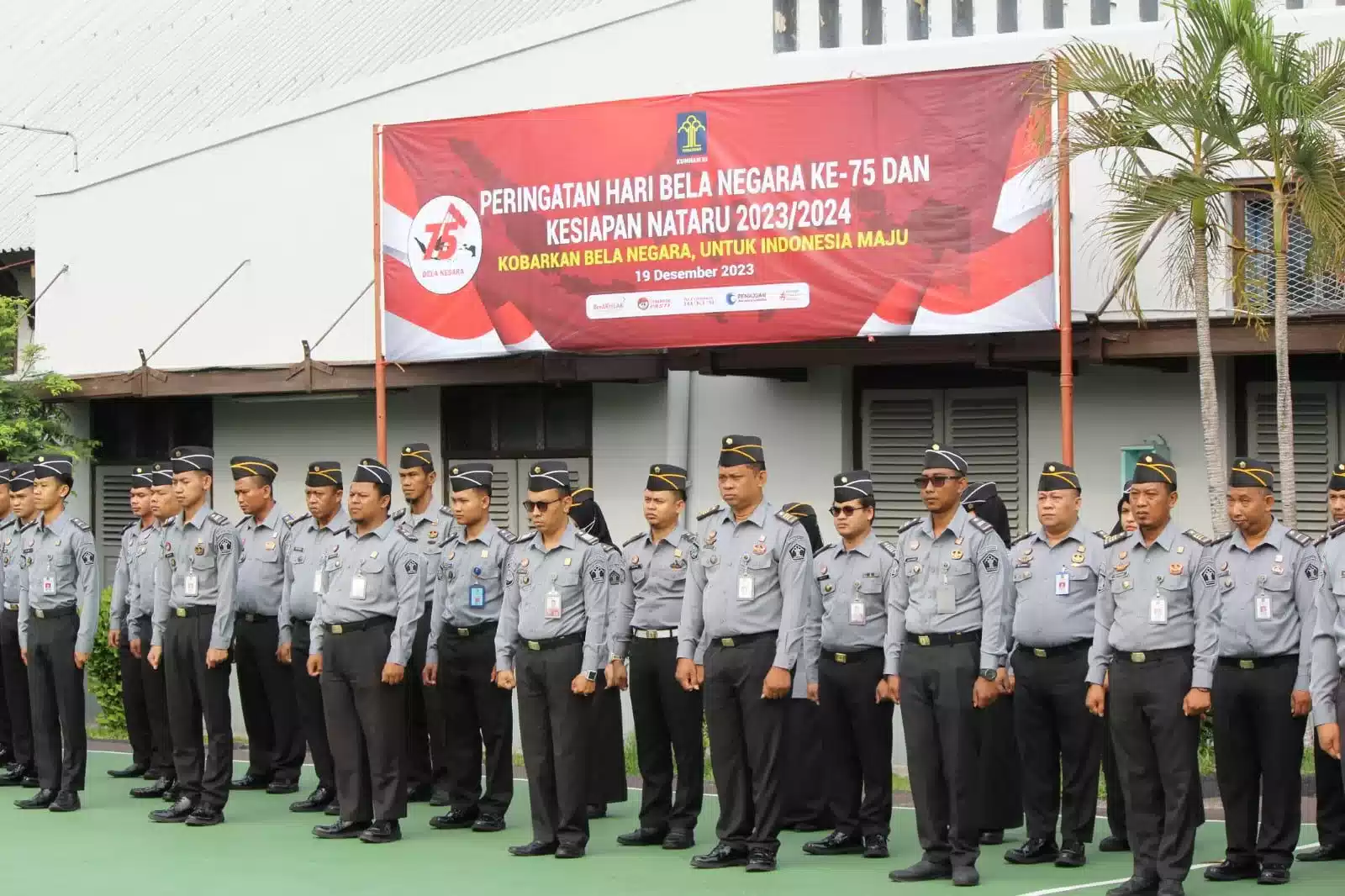 Lapas Cirebon Laksanakan Upacara Hari Bela Negara Ke-75 dan Kesiapan Nataru 2023/2024