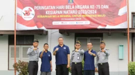 Keterangan foto : Sebanyak 3 Narapidana Terorisme Ikuti Upacara Hari Bela Negara ke -75, (Selasa, 19/12/2023) 