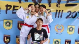 Keterangan foto : Sebanyak 750 karateka ambil bagian dalam event Karate Liga Pelajar III tahun 2023 yang dilangsungkan di GOR Laga Satria, Minggu (17/12/23)