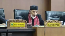 Keterangan foto : Ketua DPRD Kabupaten Pandeglang, TB Udi Juhdi, Rabu (27/12/2023)