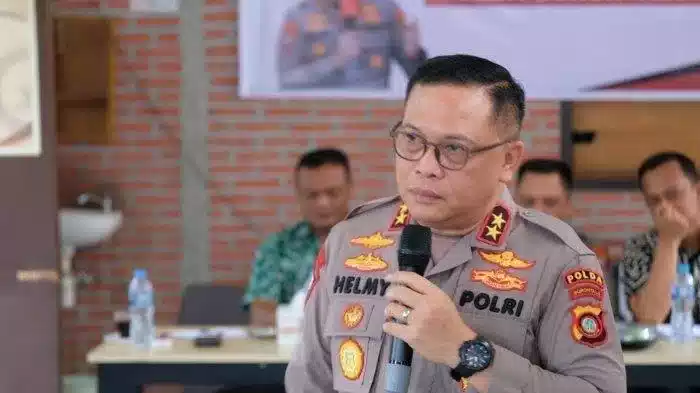 Keterangan foto : Kapolda lampung Irjen Pol Helmy Santika mengapresiasi insan pers kerena ikut membantu Polri melalui literasi dan konten edukatif yang mendorong kesadaran masyarakat dalam memelihara keamanan dan ketertiban, Jumat (29/12/2023)