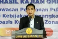 Keterangan foto : Anggota Ombudsman RI, Hery Susanto menyampaikan temuan dalam tinjauan lapangan pada operasional Kereta Cepat Jakarta Bandung (KCJB) atau Whoosh, Minggu (30/12/2023)