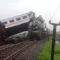Keterangan foto : Kondisi KA Turangga dan Kereta Lokal Bandung Raya Pasca Adu Banteng, (Jum'at, 5/1/2024) 