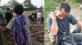 Keterangan foto : Galian yang diduga ilegal di Desa Mekarsari, Kecamatan Rangkasbitung, Kabupaten Lebak ditutup paksa warga, Senin (1/1/2024) 