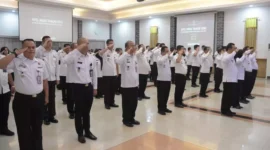 Keterangan foto : Kemenkumham Jabar Laksanakan Apel Gabungan Serentak Bersama Menkumham RI, (Jum'at, 5/1/2024) 