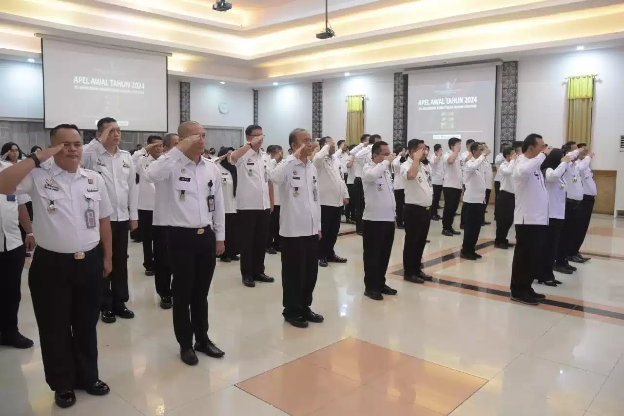 Kemenkumham Jabar Laksanakan Apel Gabungan Serentak Bersama Menkumham RI