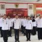 Keterangan foto : Kalapas Narkotika Kelas IIA Gunung Sindur bersama jajaran mengikuti kegiatan Apel Awal Tahun 2024 Kemenkumham secara virtual, Jumat (5/1/2024)