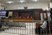 Keterangan foto : Sidang kasus dugaan korupsi dalam proses akuisisi saham PT Satria Bahana Sarana (SBS) oleh PT Bukit Asam Persero Tbk (PTBA) melalui anak perusahaan PT Bukti Multi Investama (BMI), Senin (8/1/2024)