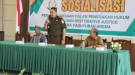 Keterangan foto : Kejaksaan Negeri (Kejari) Bontang melaksanakan kegiatan sosialisasi terkait peran Jaksa dalam penegakan hukum terpadu baik itu penanganan masalah Pemilu oleh Gakkumdu, Rabu (10/1/2024)