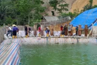 Keterangan foto : Lokasi tambang emas tersebut berlokasi di Kampung Cikoneng, Desa Warung Banten, Kecamatan CiibeberCiibeber, Lebak. Sabtu (20/1/2024)