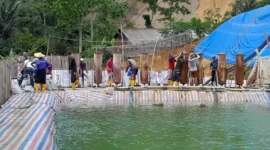 Keterangan foto : Lokasi tambang emas tersebut berlokasi di Kampung Cikoneng, Desa Warung Banten, Kecamatan CiibeberCiibeber, Lebak. Sabtu (20/1/2024)