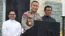 Keterangan foto : Wakapolda Banten Brigjen Pol Sabilul Alif merespon tantang adanya keluhan warga Mekarsari, Kecamatan Rangkasbitung, Lebak, Selasa  (2/1/2024) 