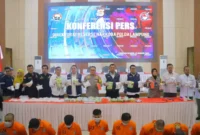 Keterangan foto : Direktorat Reserse Narkoba Polda Lampung berhasil melakukan Pengungkapan Kasus Tindak Pidana Narkotika Jenis Shabu Seberat 38,19 Kilogram periode bulan Januari 2024.