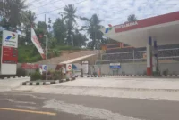 Keterangan foto : SPBU yang ada di Cilograng, Lebak, Kamis (1/2/2024)