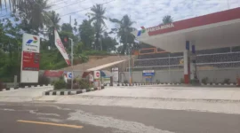 Keterangan foto : SPBU yang ada di Cilograng, Lebak, Kamis (1/2/2024)