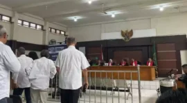 Keterangan foto : Sidang dugaan kasus korupsi akuisisi kontraktor tambang batu bara PT Satria Bahana Sarana (SBS) oleh anak perusahaan PT Bukit Asam Tbk (PTBA) yaitu PT Bukit Multi Investama (BMI) kembali digelar, Selasa (6/2/2024)