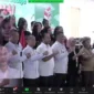 Keterangan foto : Dalam Rangka Mendukung dan Menyuarakan Pemilu Damai 2024, Warga Binaan Pemasyarakatan (WBP) Lapas Narkotika Kelas IIA Gunung Sindur melaksanakan Deklarasi Pemilu 2024 Damai.