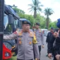 Keterangan foto : Puluhan anggota Brimob Batalyon C Lampung Utara akan disebar untuk membantu pengamanan Pemilu 2024 di 3 Kabupaten.