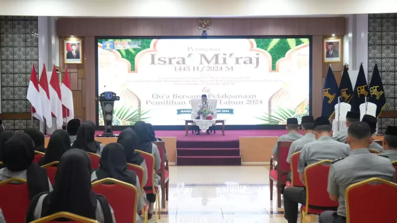 Keterangan foto : Kemenkumham Jabar Gelar Peringatan Isra Mi'raj diisi dengan Tausyiah dan do'a Bersama Pemilu Damai Tahun 2024