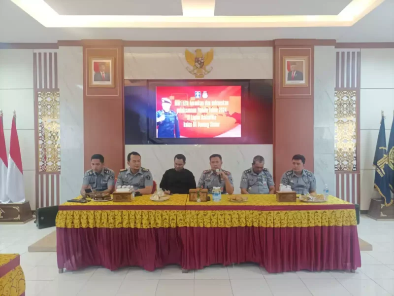 Keterangan foto : Lembaga Pemasyarakatan Narkotika Kelas IIA Gunung Sindur melaksanakan Rapat Dinas persiapan Akhir pelaksanaan Pemilu tahun 2024, Senin (12/2/2024) 
