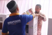 Keterangan foto : Sebanyak 8.269 orang warga binaan pemasyarakatan yang berada di Lapas/Rutan LPKA Wilayah Provinsi Banten menggunakan hak pilihnya dalam pemilihan umum tahun 2024 ini