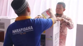 Keterangan foto : Sebanyak 8.269 orang warga binaan pemasyarakatan yang berada di Lapas/Rutan LPKA Wilayah Provinsi Banten menggunakan hak pilihnya dalam pemilihan umum tahun 2024 ini