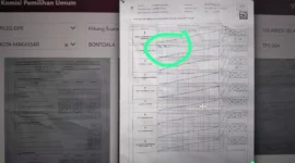 Keterangan foto : Hasil penghitungan suara (real count) dari Tempat Pemungutan Suara (TPS) yang terinput melalui aplikasi Sirekap KPU diduga dimanipulasi.