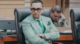Keterangan foto : Wakil Ketua Komisi III DPR RI dari partai NasDem, Ahmad Sahroni, Jumat (16/2/2024) 
