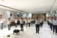 Keterangan foto : Pegawai Lapas Cirebon Ikuti Senam, Wujudkan Kumham sehat dan produktif, (Jum'at, 8/3/2024)