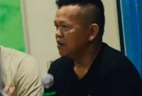Keterangan foto : Ketua umum relawan Jaringan Merah Putih 08 Poltak Agustinus Sinaga, Sabtu (9/3/2024)