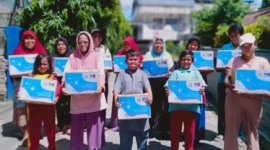Keterangan foto : Relawan All Cipayung Alumni Aktivis Kelompok Cipayung - TIM 8 Relawan Jokowi Bergerak Bersama Prabowo bagikan 300 boks paket sembako, Kamis (21/3/2024) 
