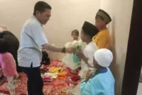 Keterangan foto : Mata Hukum peduli puluhan anak yatim dan piatu dengan menyantuni mereka, Minggu (10/3/2024)
