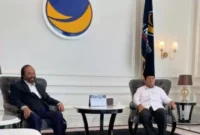 Keterangan foto : Ketua Umum NasDem Surya Paloh bertemu Ketua Umum Partai Gerindra Prabowo Subianto, Minggu (24/3/2024)