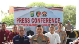 Keterangan foto : Polresta Bandara Soekarno-Hatta (Soetta), Tangerang berhasil membongkar kasus pengiriman calon pekerja migran Indonesia (CPMI) non-prosedural internasional dengan tujuan negara Serbia, Minggu (24/3/2024) 