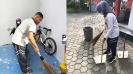 Keterangan foto : Pegawai Lapas Cirebon Bersihkan area Lingkungan di sekitar dalam menyambut Hari Bakti Pemasyarakatan ke-60, (Jum'at, 19/4/2024) 