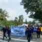 Keterangan foto : Aliansi Badan Eksekutif Mahasiswa (BEM) Banten Bersatu menggelar aksi demonstrasi (29/4/2024)