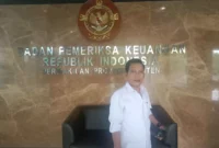 Keterangan foto : Sekjen Mata hukum, Mukhsin Nasir saat berada di BPK, Jumat (5/4/2024)
