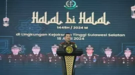 Keterangan foto : Kantor Kejaksaan Tinggi (Kejati) Sulawesi Selatan (Sulsel) menjadi tempat kegiatan yang sarat makna saat Agus Salim, Jumat (19/4/2024) 
