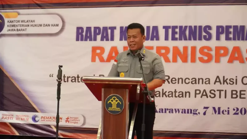 Keterangan foto : Kepala Kantor Wilayah Kementerian Hukum dan  HAM Jawa Barat Masjuno, (Rabu, 8/5/2024) 