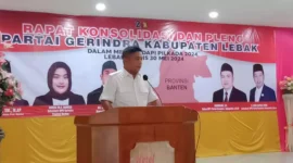 Keterangan foto : Ketua DPRD Banten, Andra Soni yang diusung sebagai Calon Gubernur Banten oleh DPC Gerindra Lebak, Jumat (1/5/2024) 