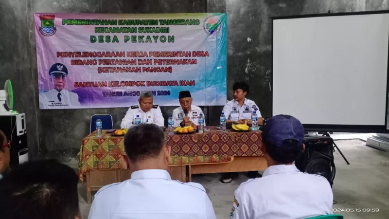program pertanian dan peternakan ketahanan pangan yang dilaksanakan di kantor Desa Pekayon Kecamatan Sukadiri pada Rabu 15 Mei 2024.