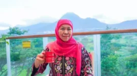 Keterangan foto : Gubernur Jawa Timur Khofifah Indar parawansa, Sabtu (17/5/2024) 