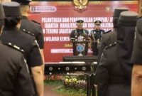 Kepala Kantor Wilayah (Kakanwil) Kementerian Hukum dan HAM (Kemenkumham) DKI Jakarta, R. Andika Dwi Prasetya melantik dan mengambil sumpah/janji jabatanManajerial dan Non Manajerial serta memimpin Serah Terima Jabatan (Sertijab) Kepala Unit Pelaksana Teknis, Kamis (30/05/2024)